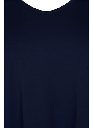 Tunique en coton à manches 3/4 et détails en dentelle, Night Sky, Packshot image number 2
