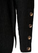 Gebreide blouse met ribstructuur en knoopdetails, Zwart, Packshot image number 2
