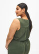 Mouwloze top met kreukeffecten, Groen, Model image number 2
