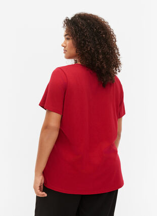 Katoenen t-shirt met opdruk op de voorkant, Tango Red LOS , Model image number 1