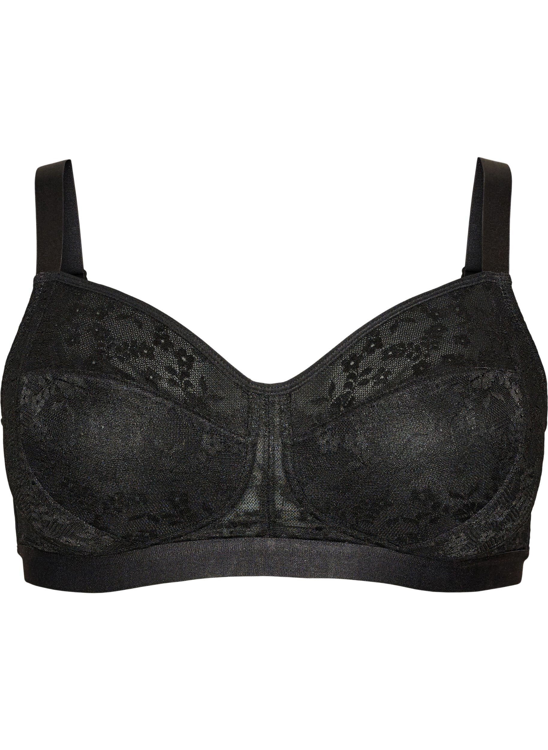 Zizzi Soutien-gorge sans armatures avec dentelle, Noir, Packshot image number 0