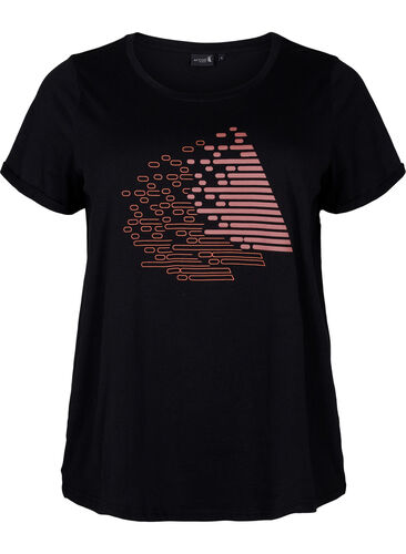 T-shirt de sport avec imprimé, Black w. Copper Foil, Packshot image number 0
