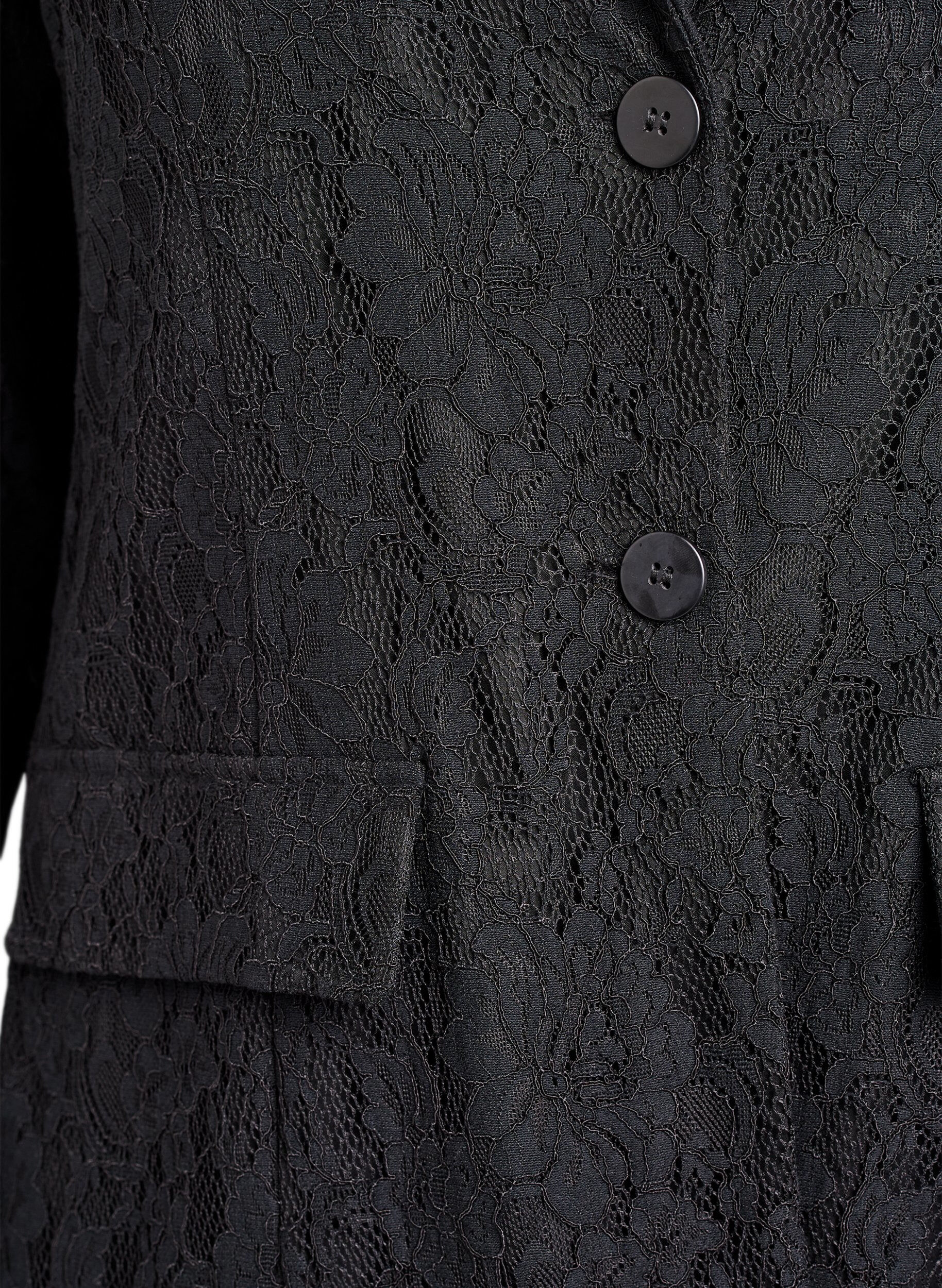 Zizzi Blazer en dentelle avec fermeture &agrave; boutons, Noir, Packshot image number 2