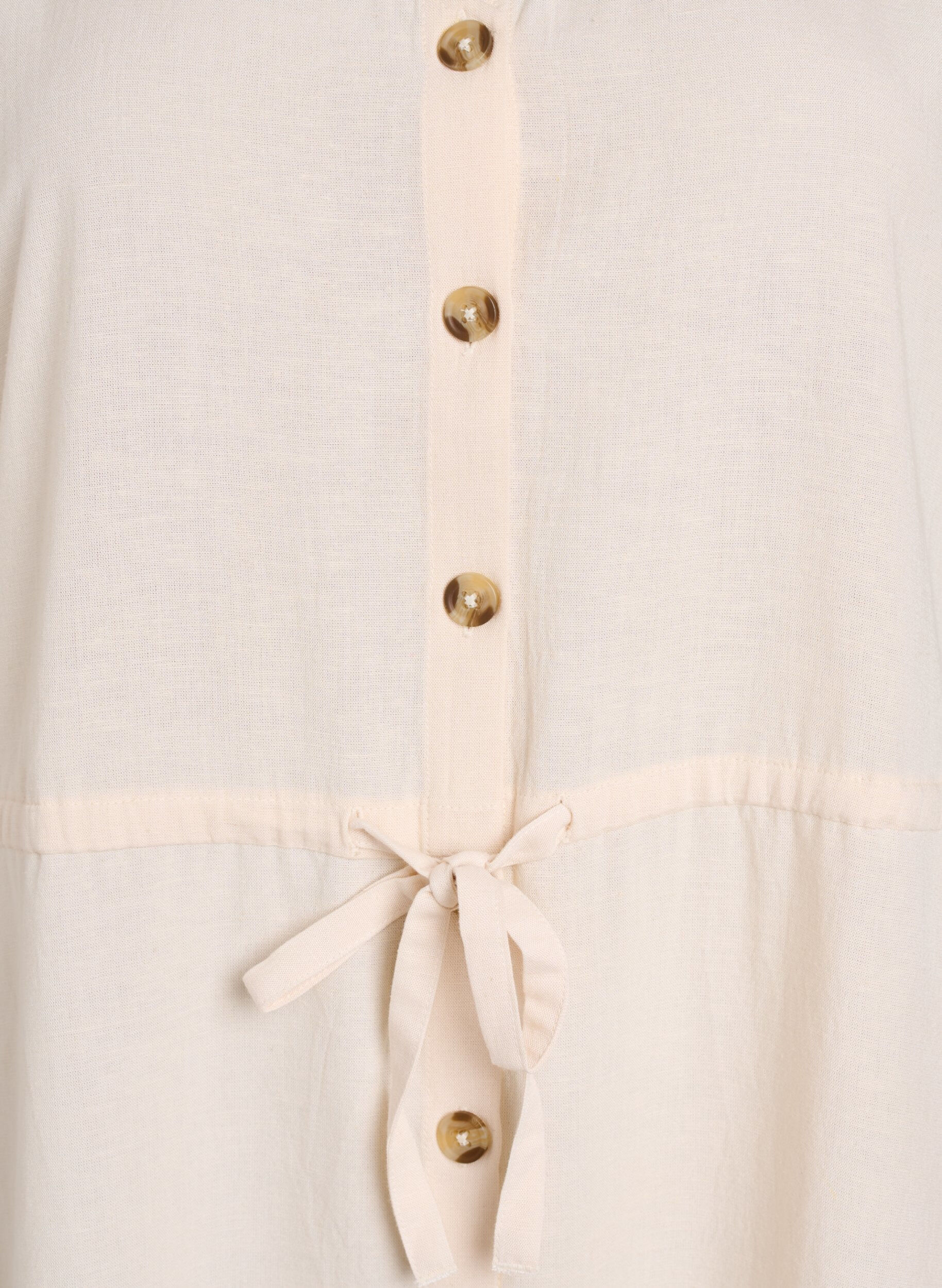 ZizziMaxi jurk met knopen en bindriem, Vanille, Packshot image number 2