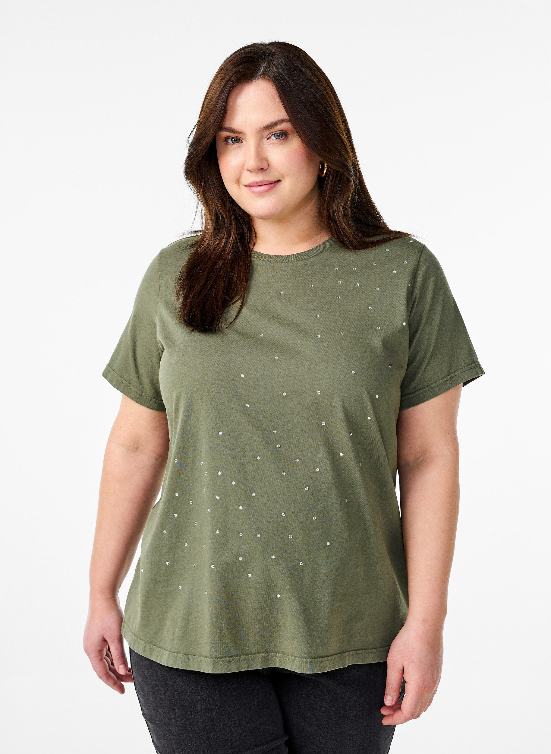 T-shirt en coton biologique avec une impression cool, Vert, Model