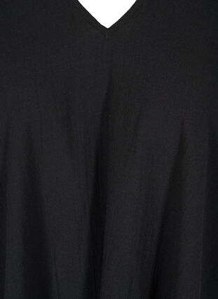 Mouwloze tuniek met a-lijn van biologisch katoen, Black, Packshot image number 2