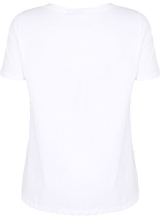 Katoenen t-shirt met opdruk op de voorkant, White Chest Print, Packshot image number 1