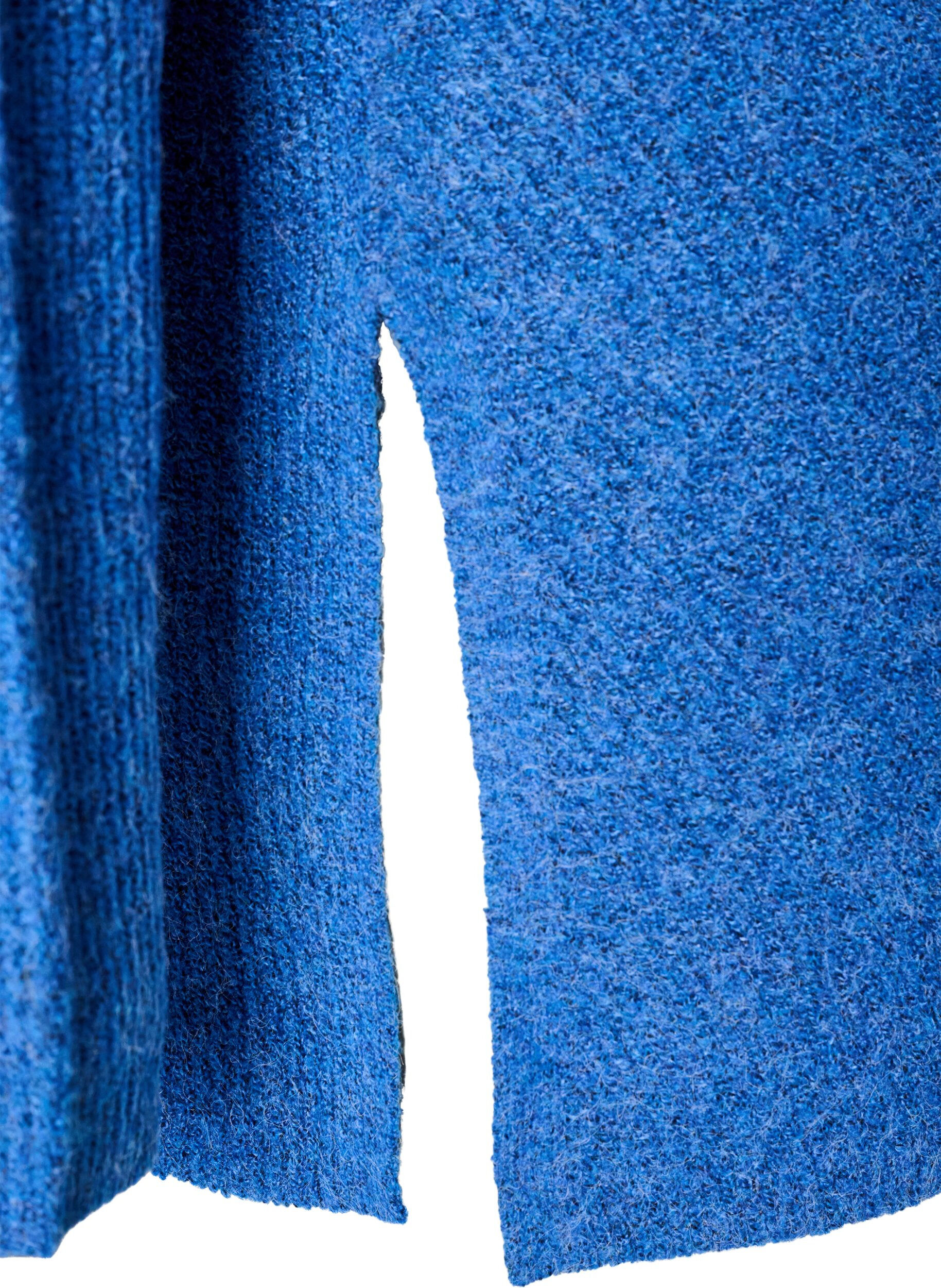 ZizziPull en maille avec motif diagonal et manches raglan, Bleu, Packshot image number 3