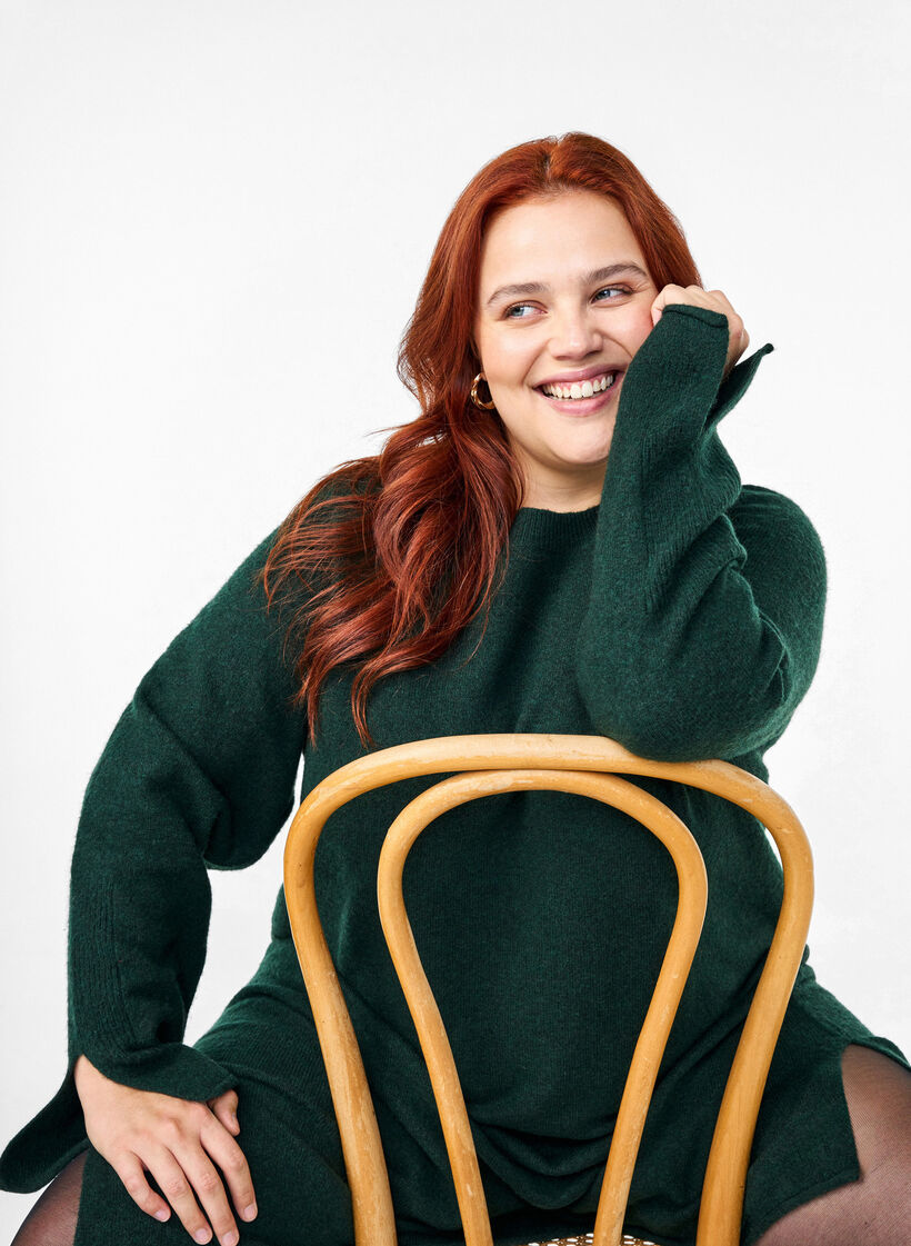 Robe en maille à col rond et fendue, Scarab Mel., Image image number 0