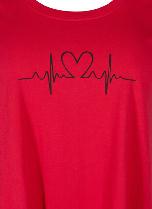 Katoenen t-shirt met korte mouwen en a-lijn, Lipstick Red HEART, Packshot image number 2