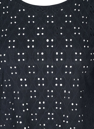 Blouse avec broderie anglaise et manches 2/4, Night Sky, Packshot image number 2