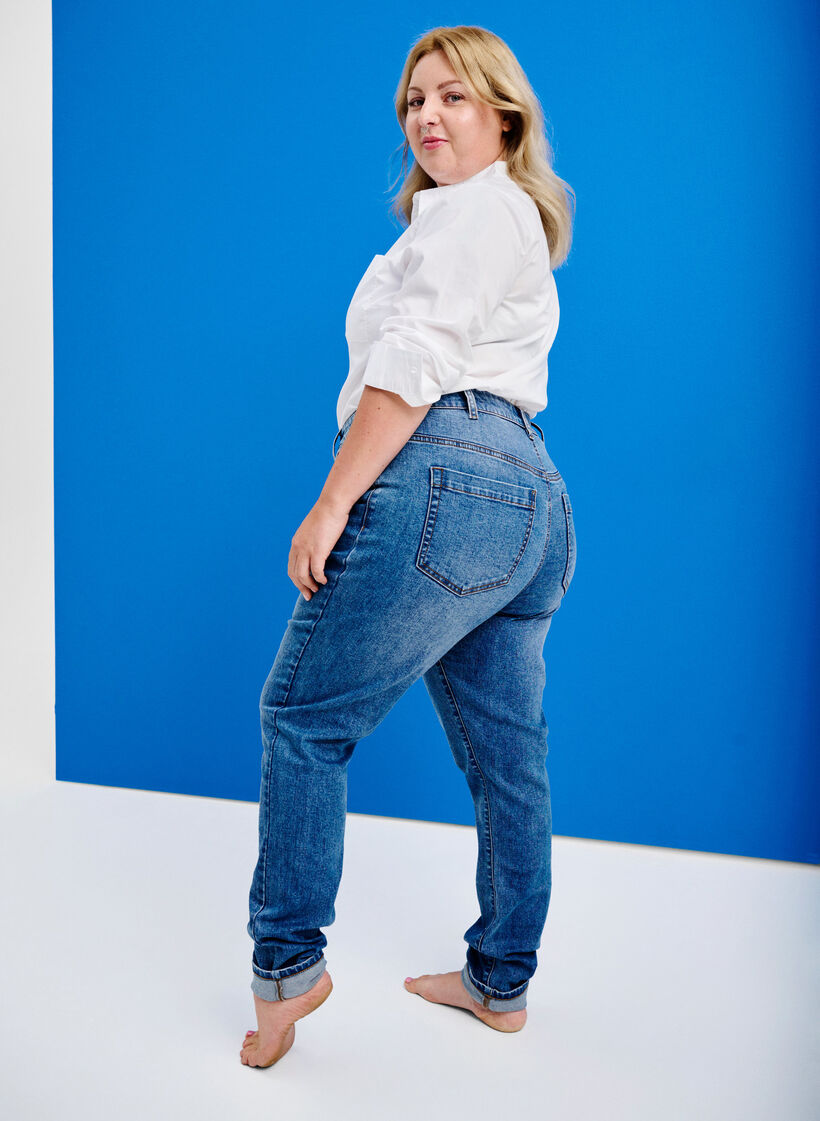 Amy jeans met een hoge taille en super slanke pasvorm, Blauw, Image image number 0