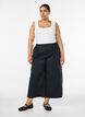 Culottes met een elastische tailleband en wijde pijpen, Zwart, Model image number 0