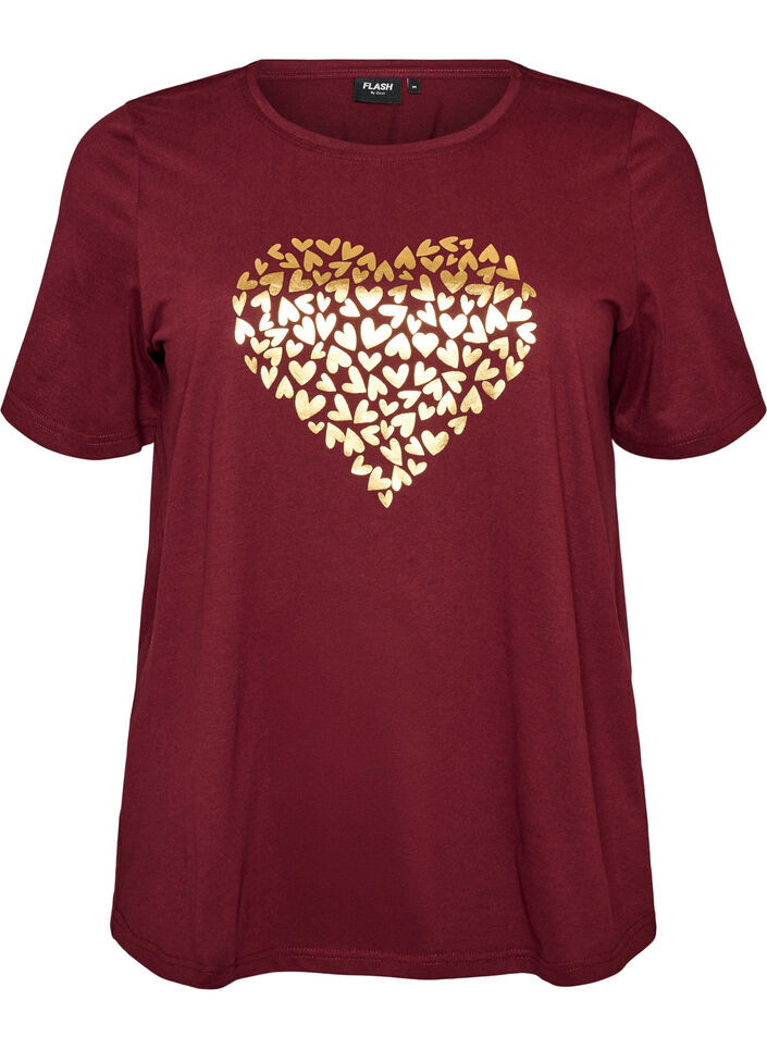 T-shirt imprim&eacute;, Bordeaux, Packshot image number 0