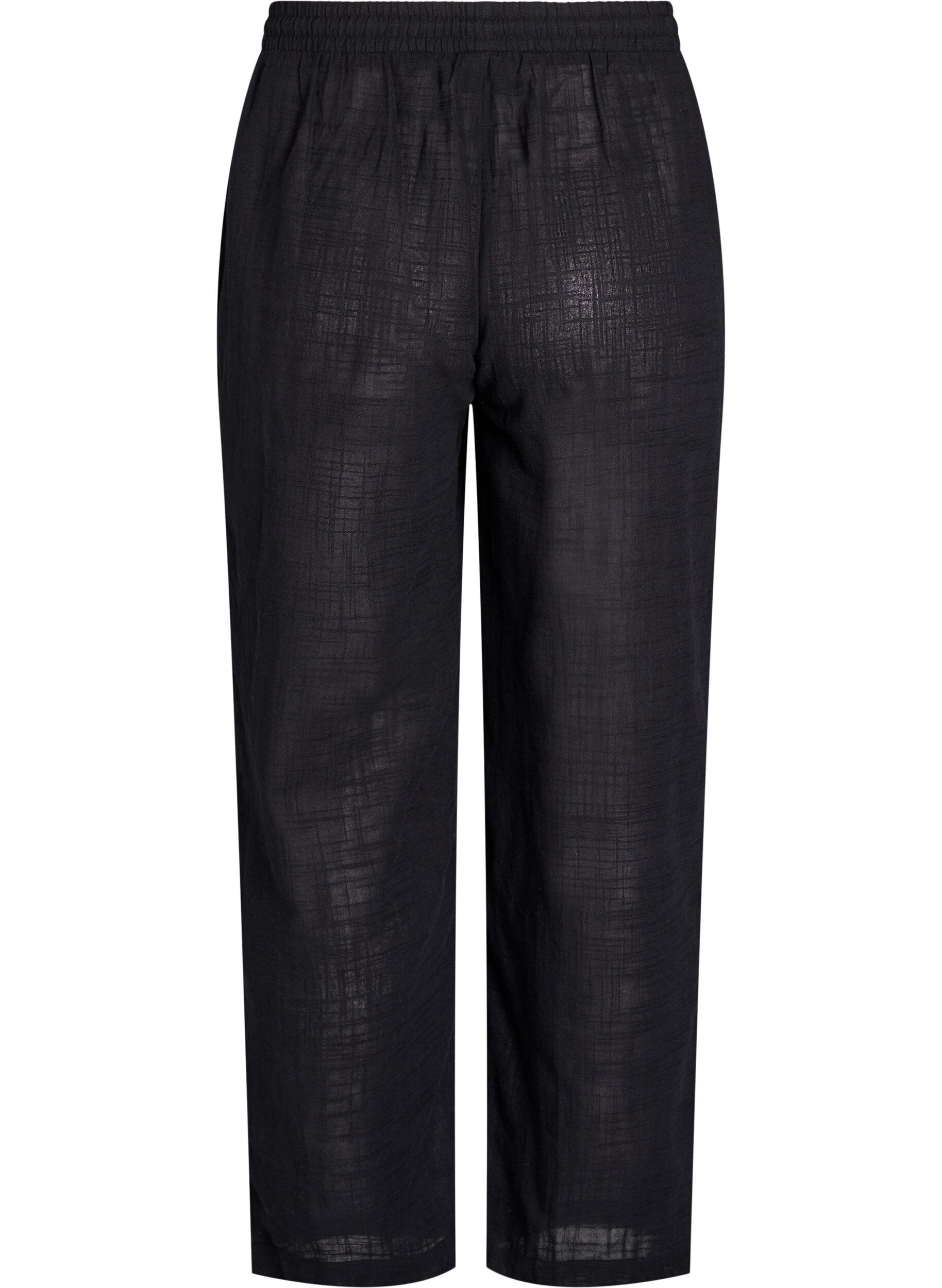 ZizziFLASH - Broek met rechte pijpen en een hoge taille, Zwart, Packshot image number 1