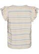 Mouwloze blouse met ruches en gestreept patroon, Vanille, Packshot image number 1