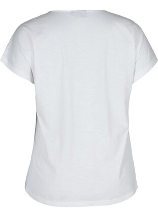 Katoenen t-shirt met print, Bright White FLOWER, Packshot image number 1