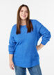 Blouse en maille chin&eacute;e &agrave; col rond, Bleu, Model image number 0