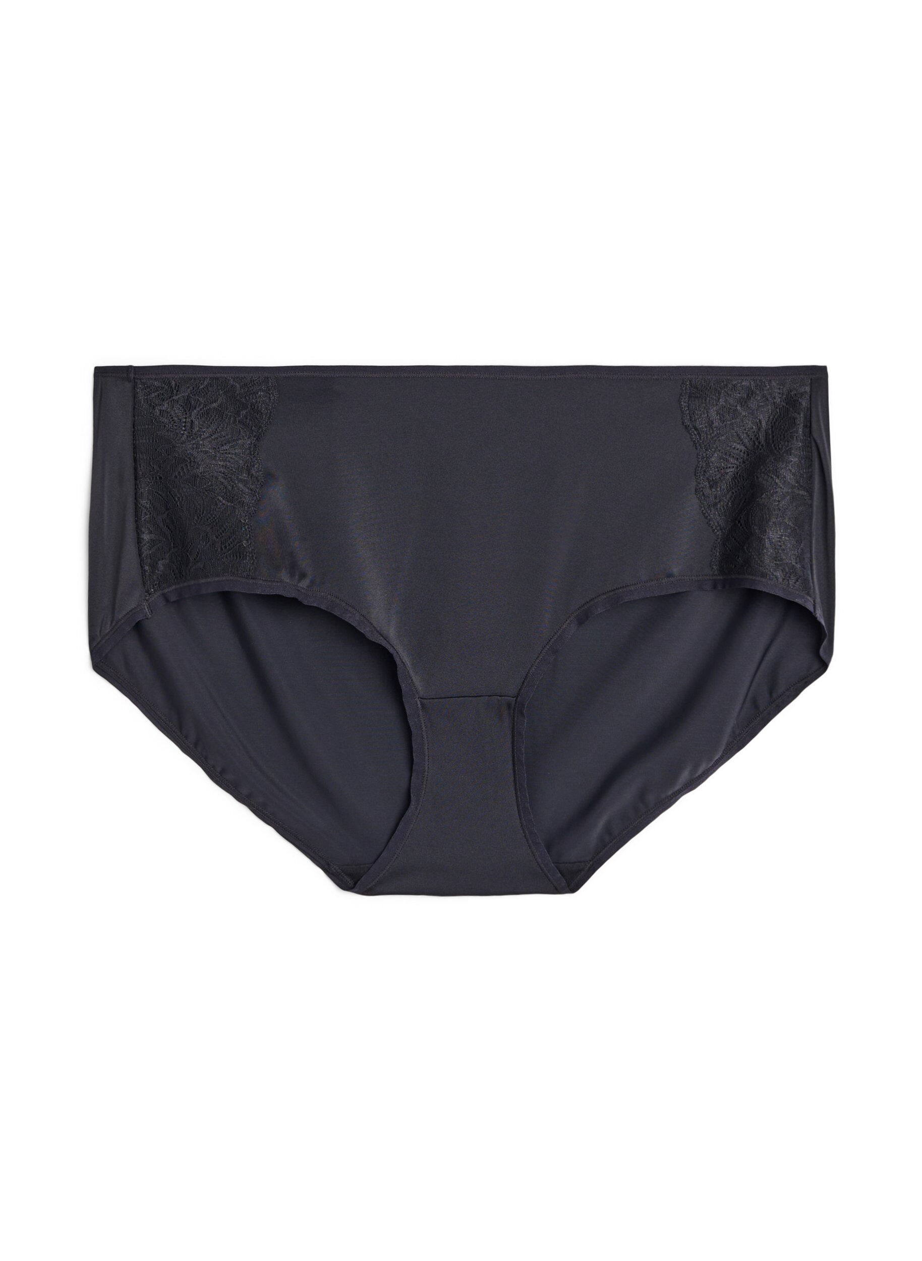 Zizzi2-pack slip met normale taille, Zwart, Packshot image number 2