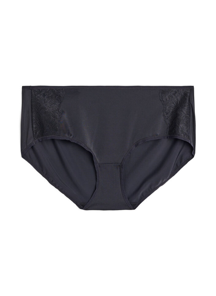 Pack de 2 culottes avec taille régulière, Noir, Packshot image number 2