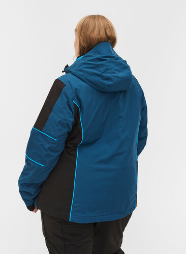 Veste de ski imperméable à capuche, Blue Comb, Model image number 1