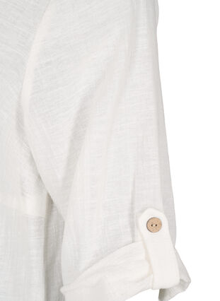 Tuniek met 3/4 mouwen van katoenmix en linnen, Off-White, Packshot image number 4
