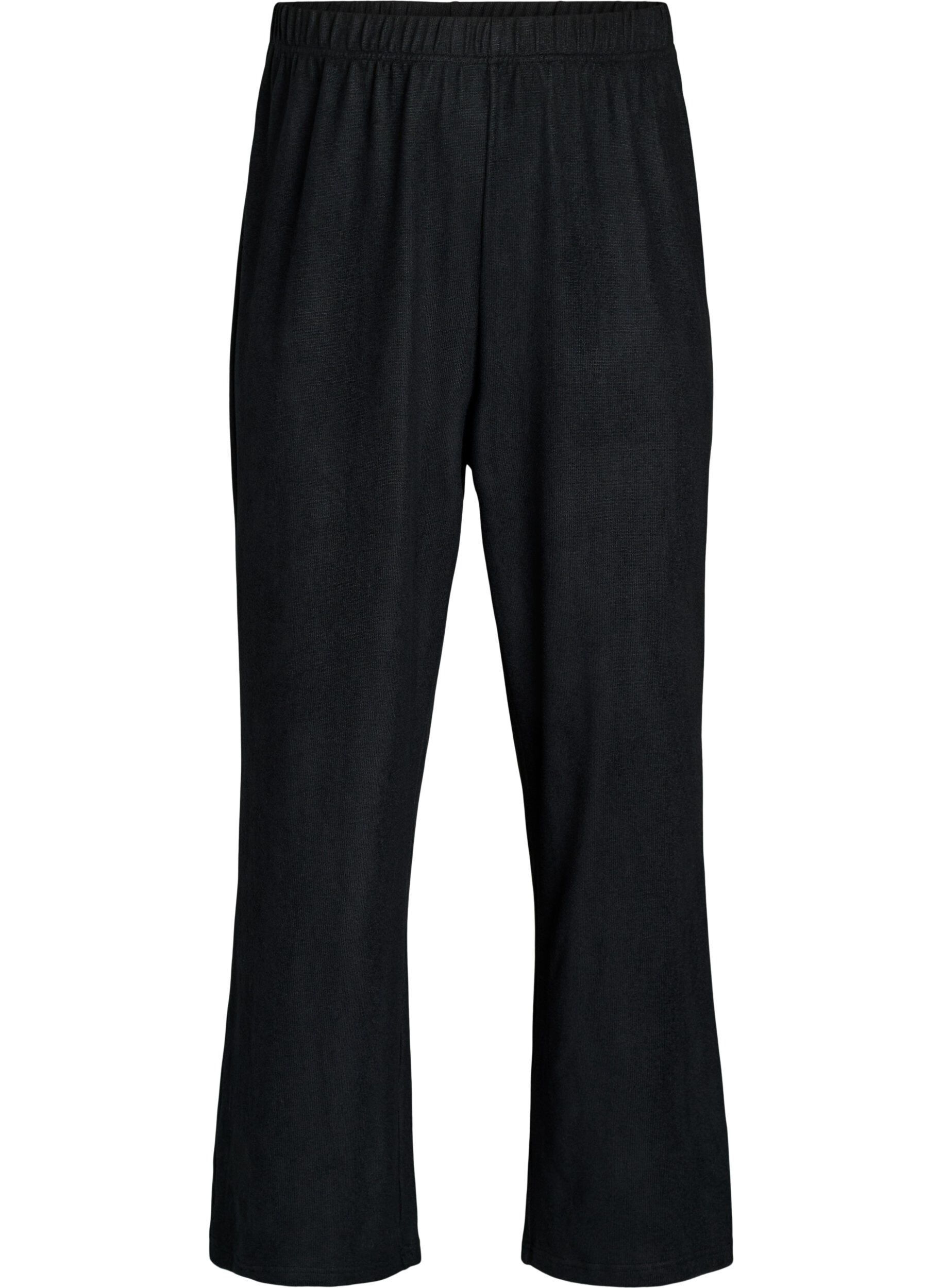 High waist jerseybroek met wijde pijpen