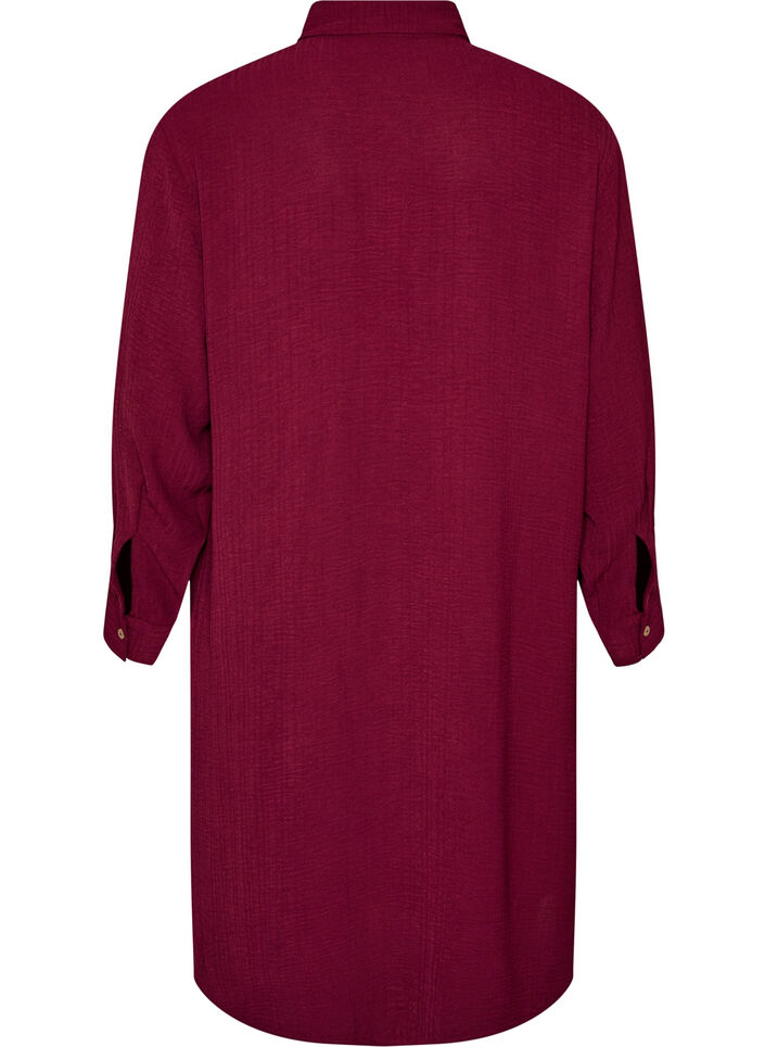 Chemise longue avec une texture l&eacute;g&egrave;re, Rouge, Packshot image number 1