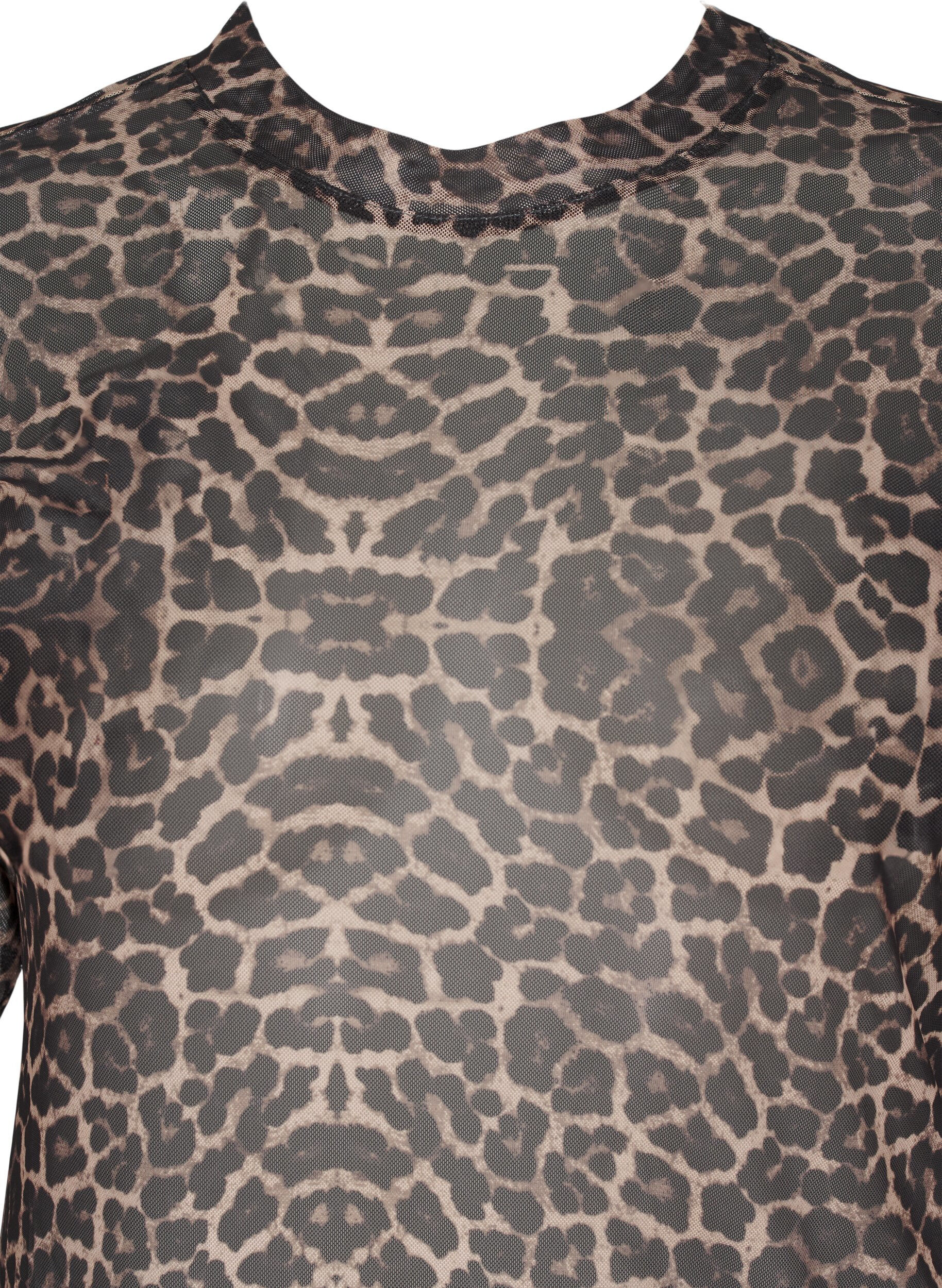 ZizziMesh blouse met stippen, Bruin, Packshot image number 2