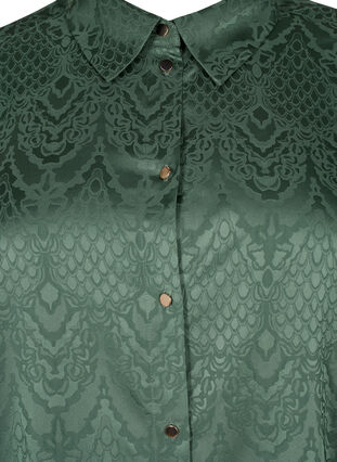 Chemise longue avec motif texturé, Duck Green, Packshot image number 2