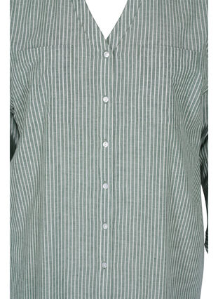 Gestreepte blouse in 100% katoen, Cilantro Stripe , Packshot image number 2
