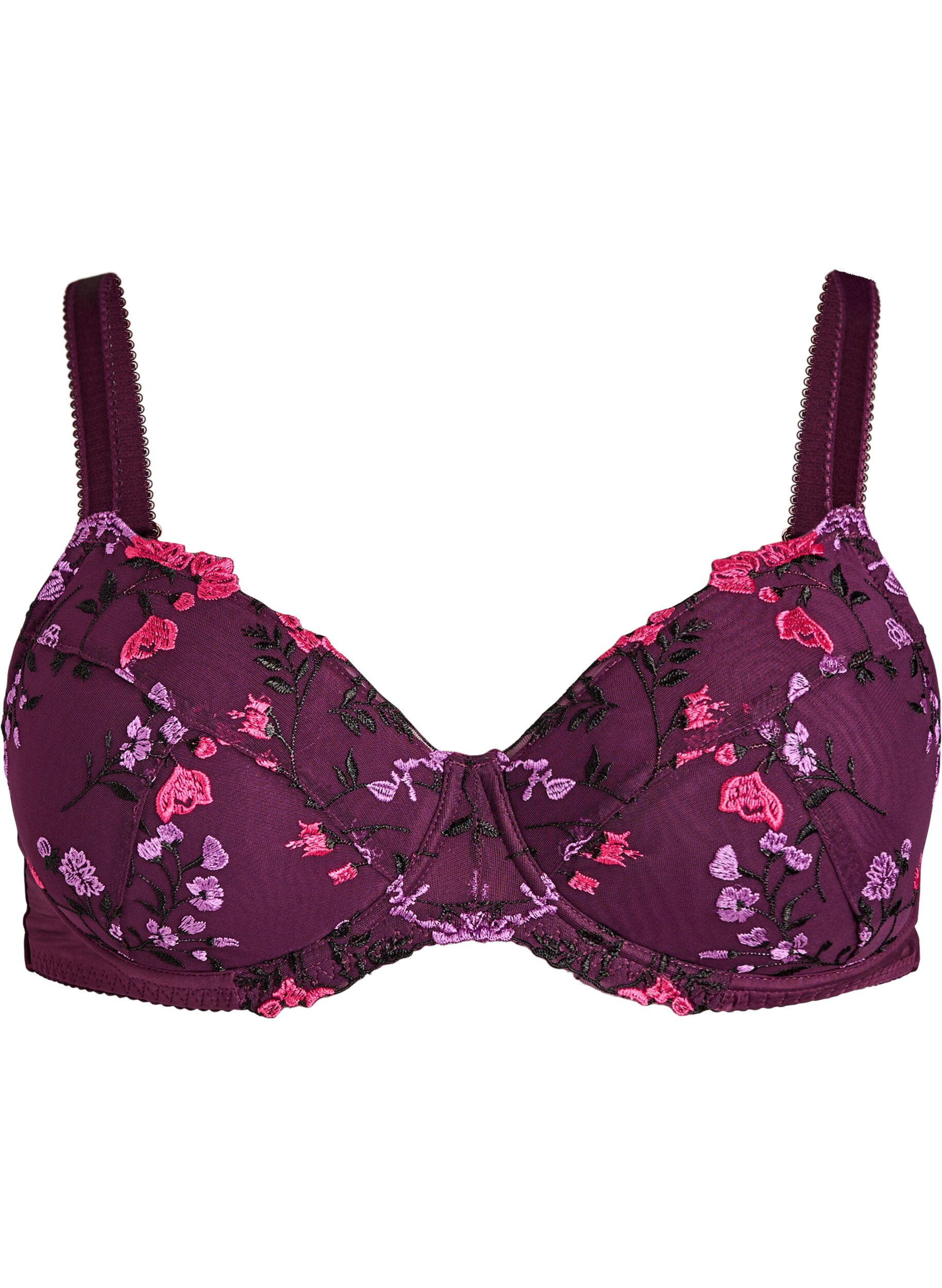 Soutien-gorge rembourr&eacute; avec broderie florale