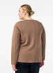 Blouse en jersey avec col rond, Marron, Model image number 2