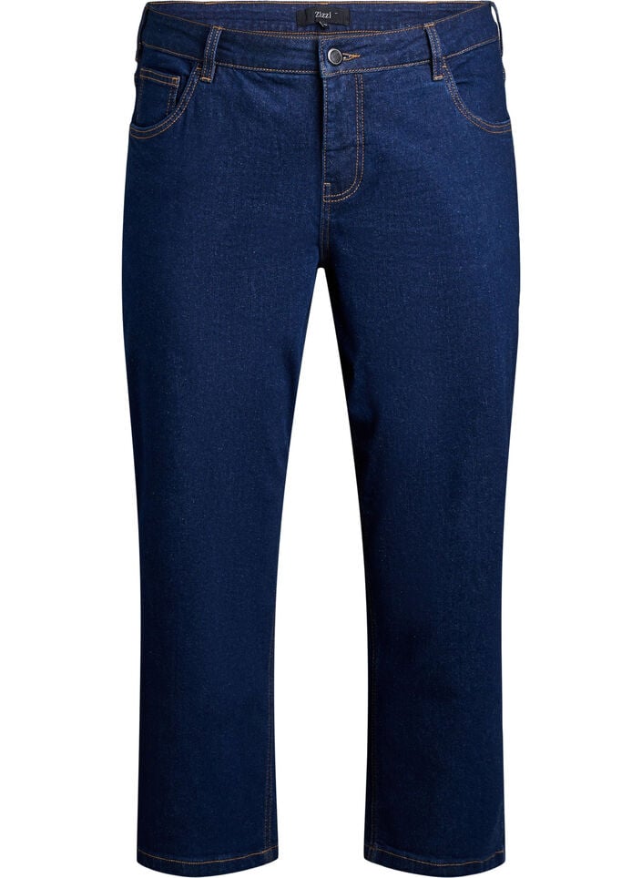 Vera jeans cropped &agrave; coupe droite, Bleu, Packshot image number 0