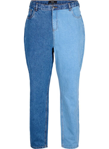 Jeans bicolores Mille mom fit, Lt. B. Comb, Packshot image number 0