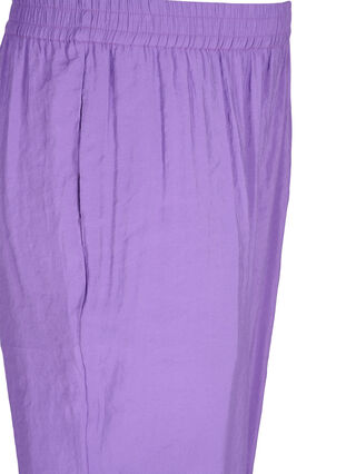 Pantalon ample en mélange de viscose avec bord élastiqué, Royal Lilac, Packshot image number 2