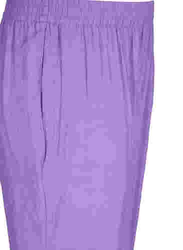 Pantalon ample en mélange de viscose avec bord élastiqué, Royal Lilac, Packshot image number 2