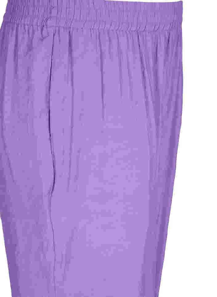 Losse broek van viscosemix met elastische boord, Royal Lilac, Packshot image number 2