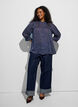 Chemise &agrave; motifs avec col montant et manches 3/4, Bleu, Model image number 1