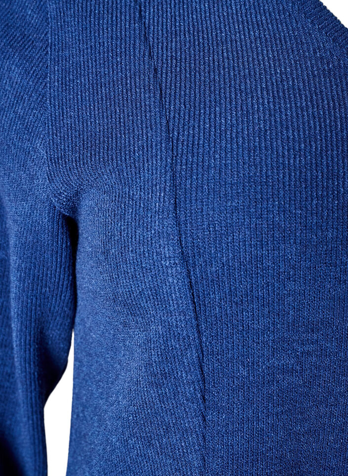 Blouse en jersey c&ocirc;tel&eacute; &agrave; coupe &eacute;vas&eacute;e, Bleu, Packshot image number 3
