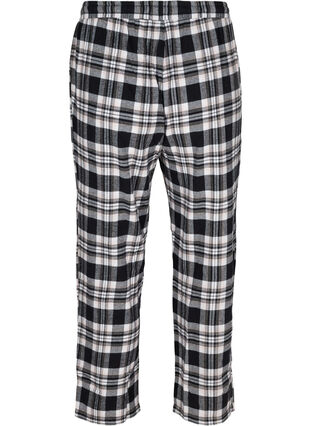 Geruite pyjama broek in katoen, Black/Rose Smoke, Packshot image number 1