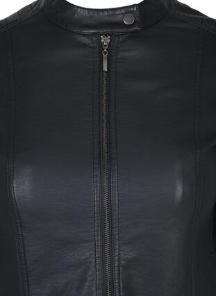 Veste en simili-cuir avec poches, Black, Packshot image number 2