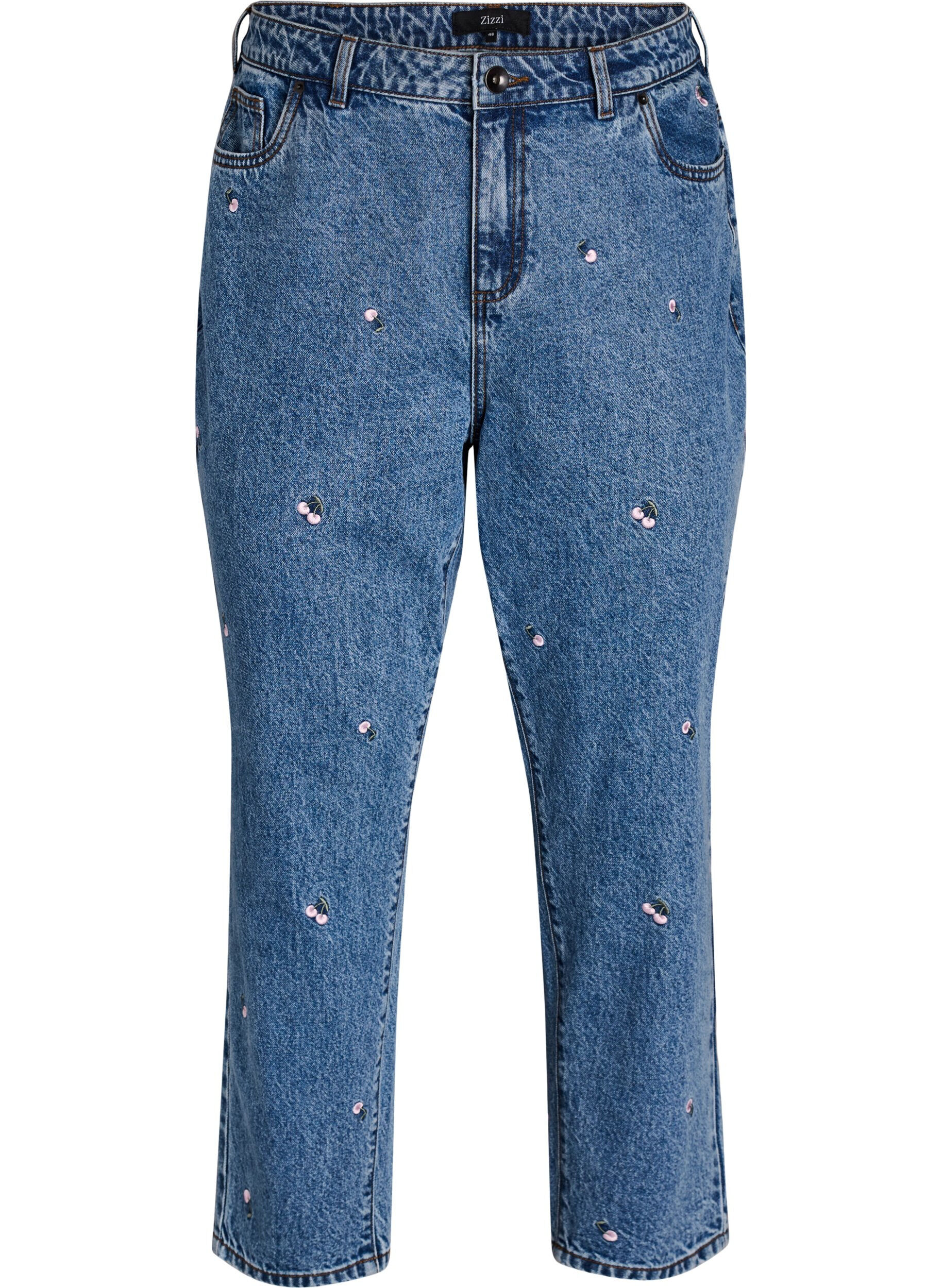 Jeans Mille coupe Mom avec broderies