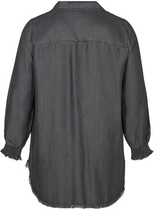 Lyocell blouse met lange mouwen, Grey Denim, Packshot image number 1