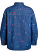 Denim shirt met geborduurde aardbeien, Blauw, Packshot image number 1