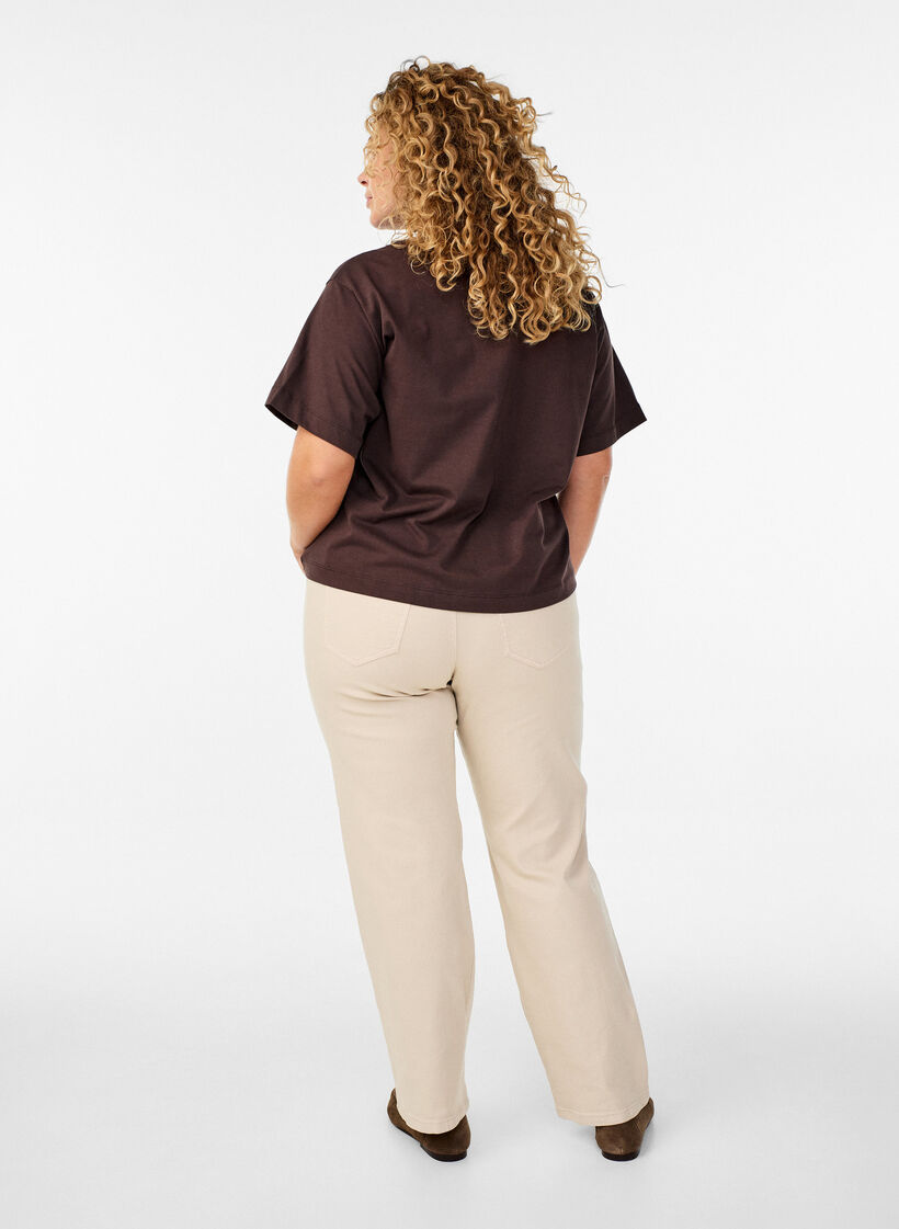 Gemma high-waist jeans, Beige, Model image number 1