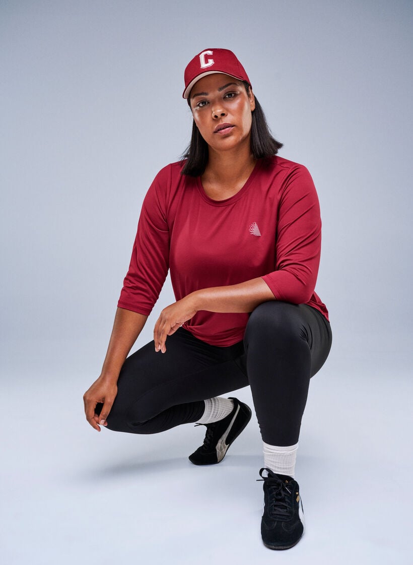 Training blouse met 3/4 mouwen, Rood, Image image number 0
