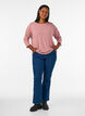 Jersey blouse met 3/4 mouwen, Rood, Model image number 1
