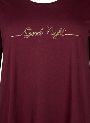 Chemise de nuit à manches courtes en coton biologique , Zinfandel Good Night, Packshot image number 2