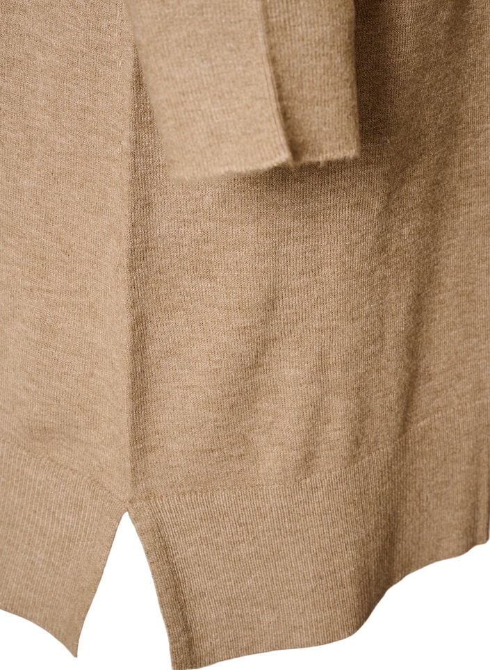 Robe courte en maille &agrave; manches raglan et couture centrale, Beige, Packshot image number 3